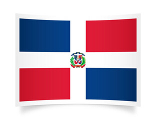 Dominican Republic paper flag 3d illustration. Paper flag of Dominican Republic transparent png