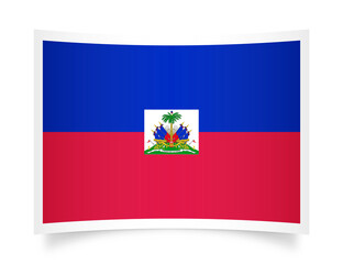 Naklejka premium Haiti paper flag 3d illustration. Paper flag of Haiti transparent png