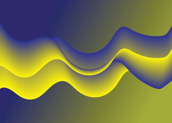 Abstract colorful blue and yellow curve background.