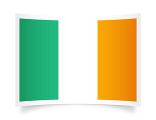 Ireland paper flag 3d illustration. Paper flag of Ireland transparent png