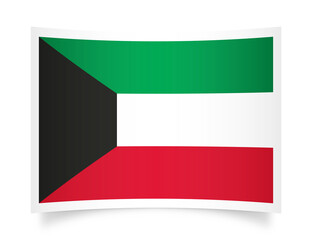 Kuwait paper flag 3d illustration. Paper flag of Kuwait transparent png