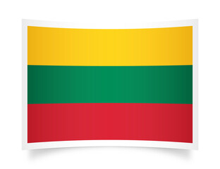 Lithuania paper flag 3d illustration. Paper flag of Lithuania transparent png