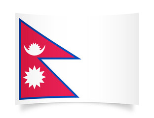 Nepal paper flag 3d illustration. Paper flag of Nepal transparent png