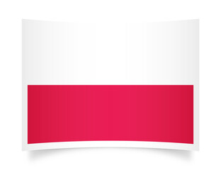 Obraz premium Poland paper flag 3d illustration. Paper flag of Poland transparent png