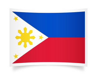 Obraz premium Philippines paper flag 3d illustration. Paper flag of Philippines transparent png