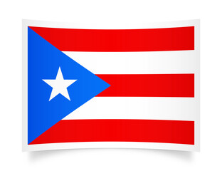 Puerto Rico paper flag 3d illustration. Paper flag of Puerto Rico transparent png
