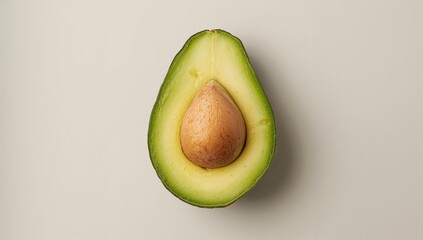 Freshly halved green avocado showcasing a vibrant texture, beneficial fiber-dense choice