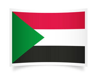Sudan paper flag 3d illustration. Paper flag of Sudan transparent png