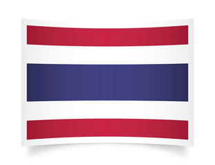 Thailand paper flag 3d illustration. Paper flag of Thailand transparent png