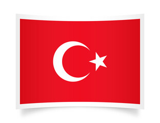 Turkey paper flag 3d illustration. Paper flag of Turkiye transparent png