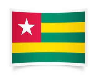 Fototapeta premium Togo paper flag 3d illustration. Paper flag of Togo transparent png
