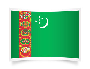 Turkmenistan paper flag 3d illustration. Paper flag of Turkmenistan transparent png