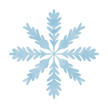 watercolor winter snowflakes on transparent background