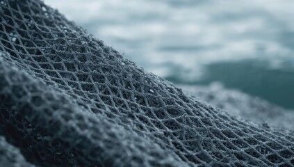 Fishing nets, detailed texture for marine background, World Oceans Day