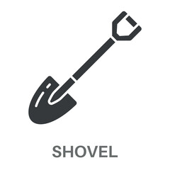 Shovel Simple Style Glyph Design Vector 