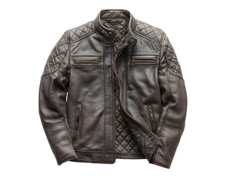 Dark Brown Leather Jacket Quilted Lining