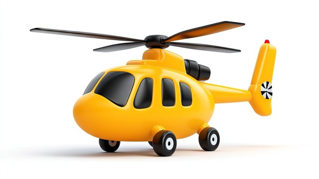 Bright yellow toy helicopter ready for adventure and fun playtime in a child's imaginative world