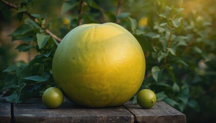 The pomelo, a large citrus fruit native to tropical Asia, belongs to the Rutaceae family and is a predecessor of the grapefruit.