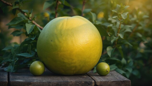 The pomelo, a large citrus fruit native to tropical Asia, belongs to the Rutaceae family and is a predecessor of the grapefruit.