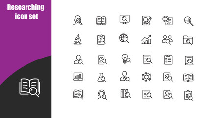 Researching  icon set.