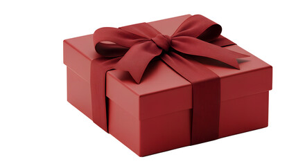 Obraz premium Luxury red gift box with beautiful ribbon on white background