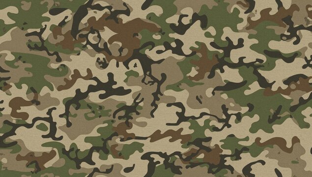 Seamless modern pattern designed for textile printing, suitable for outdoor themes like hunting and fishing