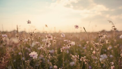 Indistinct Floral Field for Background Use, ideal for editorial layouts