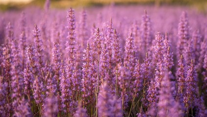 Obraz premium Close-up of a field filled with lively purple vervain blooms, highlighting seasonal beauty