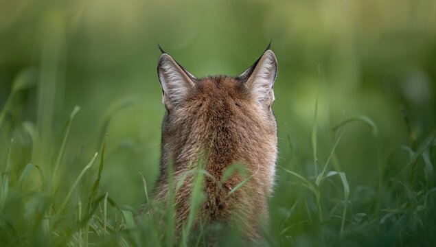 A bobcat's backward gland, focusing on wildlife anatomy, Earth Day - Powered by Adobe