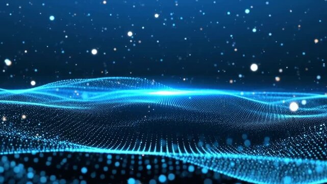Abstract background featuring an animation of glowing, moving dots&mdash;creating a magical effect of flickering or flying light points in motion.