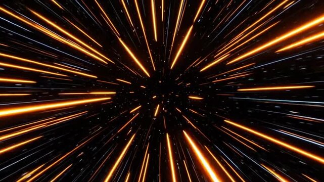 Abstract background depicting a journey through glowing star fields in deep galaxy space, with radiant bursts of light creating a mesmerizing, cosmic visual effect.