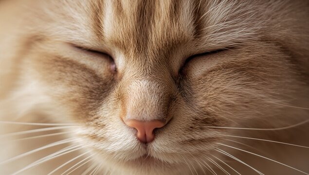 Close-up of a cat with its eyes shut