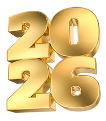 Golden 3D Year 2026: Luxurious Metallic Numbers Representing Celebration, Future Events, and New Beginnings.