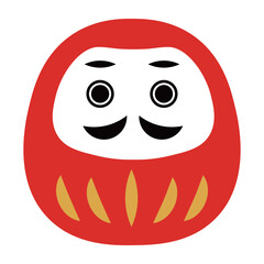 Red Daruma Doll &ndash; Traditional Japanese Lucky Symbol Illustration