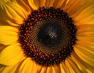 Close Up Vibrant Yellow Sunflower Blossom