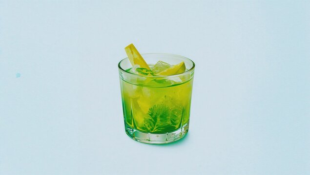 Beverage depicted in watercolor style against a plain white background, created with AI generation techniques