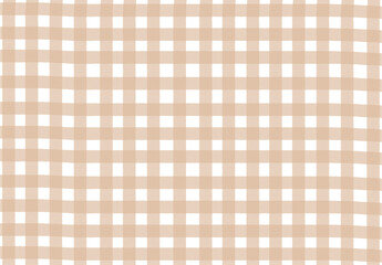 水彩　背景素材　ギンガムチェック　壁紙　ブラウン　ベージュ　茶色