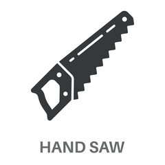 Hand Saw Simple Style Glyph Design Vector 