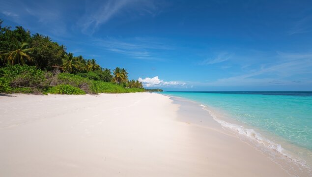 A Beach with White Sand on Pari Island, seasonal change