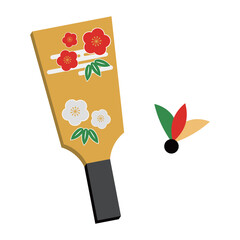 Japanese Hagoita Paddle and Shuttlecock &ndash; Traditional New Year Decoration