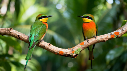 Fototapeta premium bee eater perched on branch