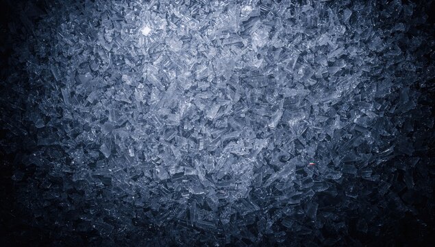 Ice texture background, textured frozen surface of ice block on dark backdrop, suitable for UI design