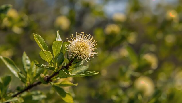 European elder blossom bud bursting, showcasing new growth potential
