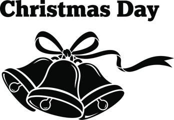Christmas day bells with ribbon a festive and elegant design for the holiday season