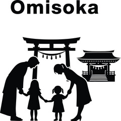 Family visiting shrine for omisoka japan, a symbol of tradition, respect and reflection the past year