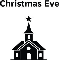Christmas eve logo symbol of holiday and celebration for social media post and greeting card design