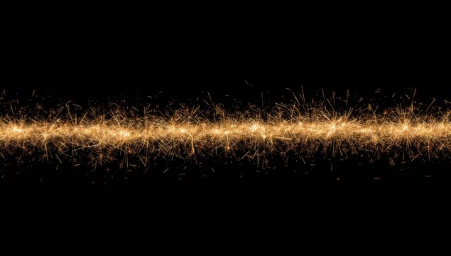 Golden bright sparkler illuminating a wide panorama, ideal for anniversary celebrations