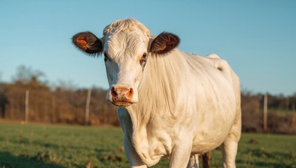 A Majestic White Cow, symbolizing agricultural beauty and rural life