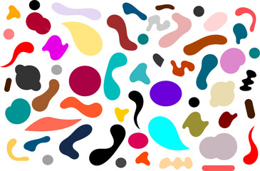 Fototapeta premium Seamless Pattern of Abstract Organic Blob Shapes on a Transparent Background