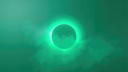 Misty green illumination, highlighting atmospheric mood